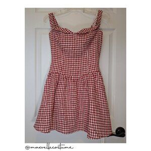 NWT Reformation Red & White Linen Sora Dress, Sweetheart, Gingham, Size 2